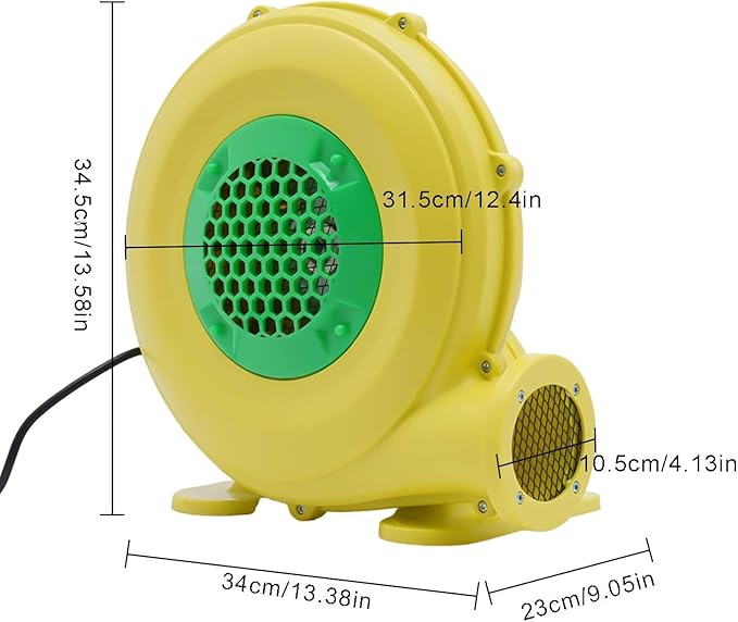 Bounce House Blower, 1100W 1.5HP Air Blower Commercial Electric Blower for Inflatable 3250rpm IP24 Low Noise Portable Fan Pumpfor Water Slide Jumper Bouncy Castle