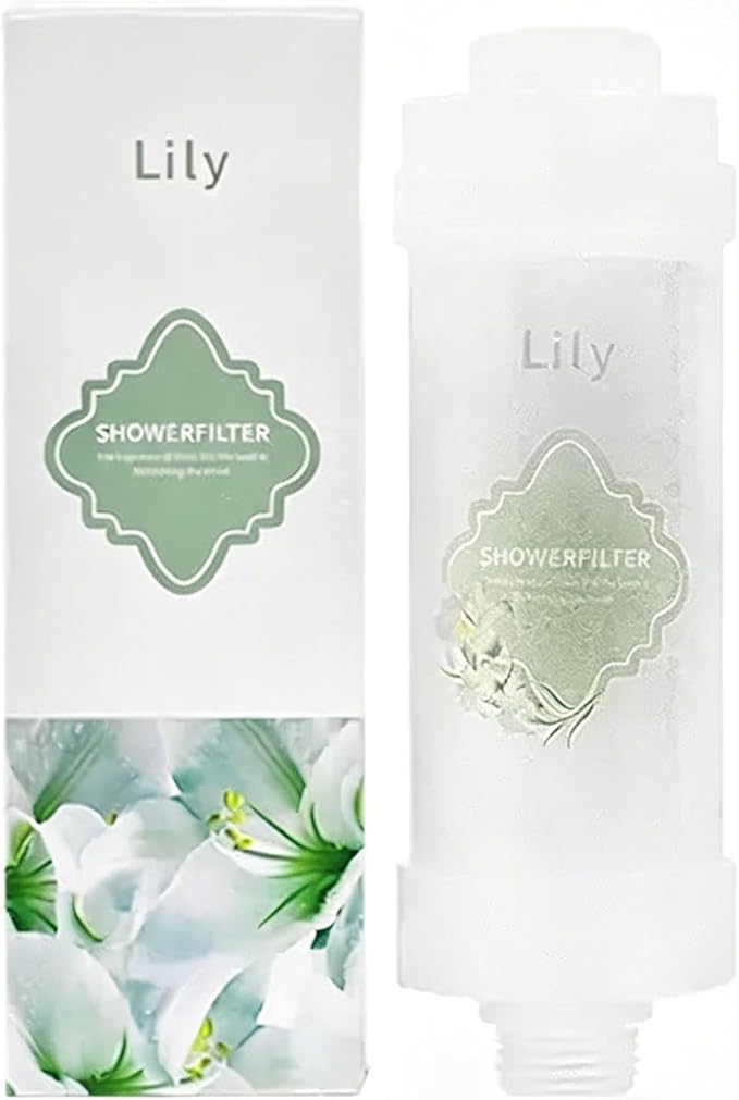 Shower Head Filter Vitamin C Shower Aromatherapy for Hard Water Filter Bathroom Accessories Remove Chlorine Fluoride Heavy Metals Improves Skin Condition Protects Hair Lily Scent