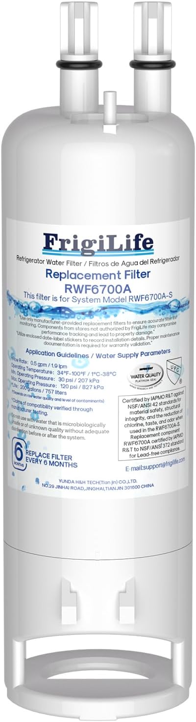RWF6700A Refrigerator Water Filter Replacement for EDR1RXD1, Everydrop® Filter 1, W10295370A, W10295370, 46-9081, 46-9930, EDR1RXD1B, P4RFWB, P8RFWB2L, WHR1RXD1, KAD1RXD1, WD-F38, 1Pack