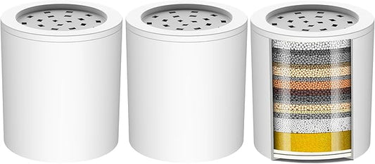 Cobbe 20 Stage Shower Filter Cartridge for Hard Water Showerhead Filters - 3 Pack Replaceable Cartridges - High Output Shower Water Filter for Chlorine and Harmful Substances Removal