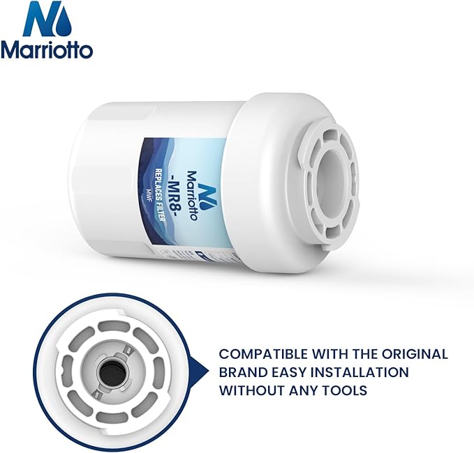 MARRIOTTO Smart Water Filters for Refrigerators NSF 42 Certified Cartridges Compatible with MWF, MWFA, MWFP, GWF, GWFA, 46-9991, HDX FMG-1, WFC1201, 1 Pack