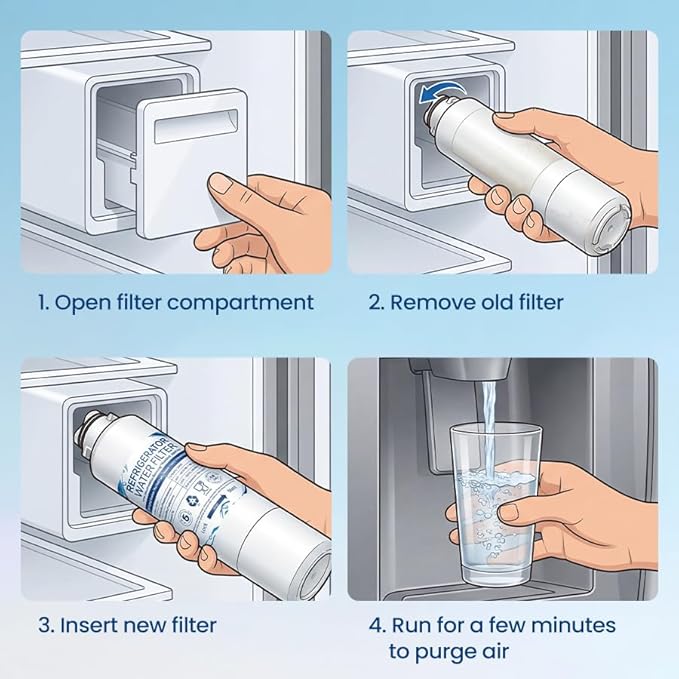 DA29-00020B Water Filter, Replacement for Water Filter DA29-00020B, HAF-CIN, RS25J500DSR, RF28HMEDBSR, HAF-CIN/EXP, RF4287HARS, RF28HFEDBSR(3 Filters)