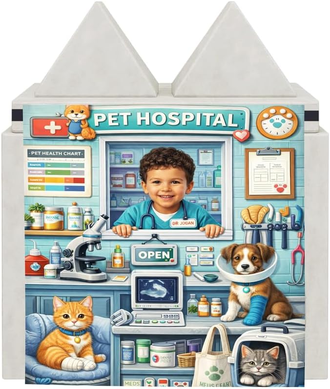 Foam Play Couch Panels - Pet Hospital Theme,Soft Sofa Accessories,Modular Play Panels,33.5x37 Inches