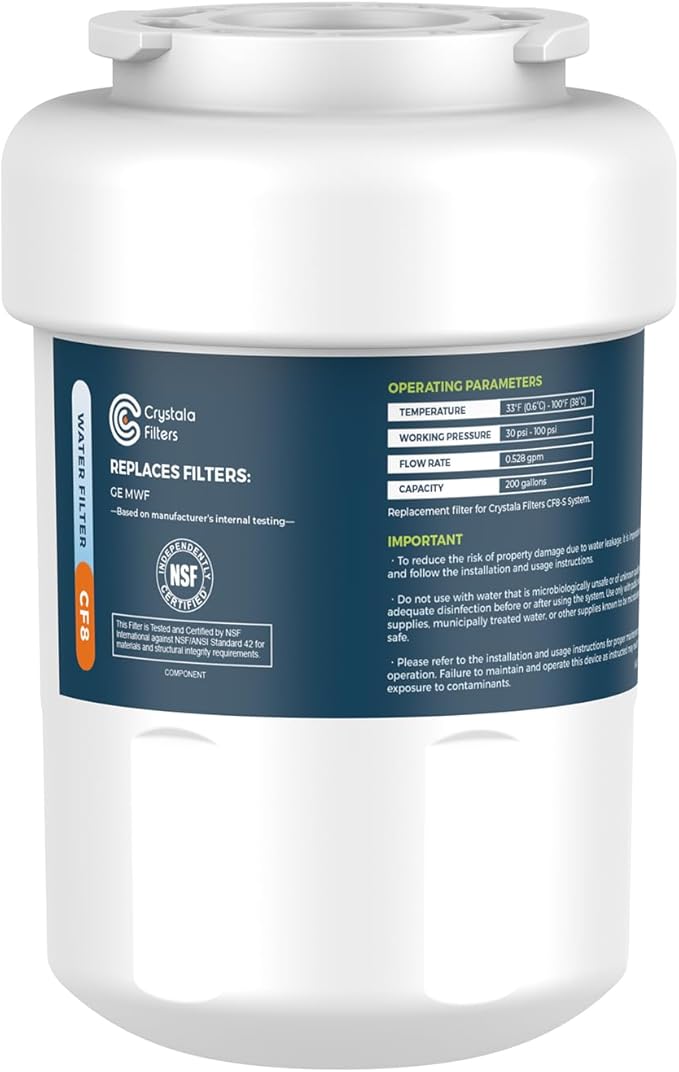 Crystala Filters Water Filter Compatible with MWF SmartWater, MWFA, MWFP, GWF, GWFA, Kenmore 9991, 46-9991, HDX FMG-1, WFC1201 (1 Pack)