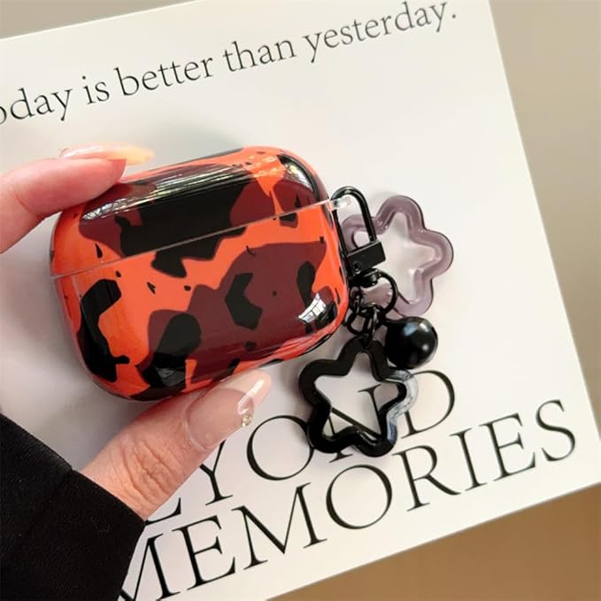 Compatible with AirPods Pro 1st/2nd Generation Case (2019/2022/2023) - Cute Brown Leopard Silicone Cover with Adjustable Neck Strap, Shockproof Keychain for Travel, Women & Men,Girl
