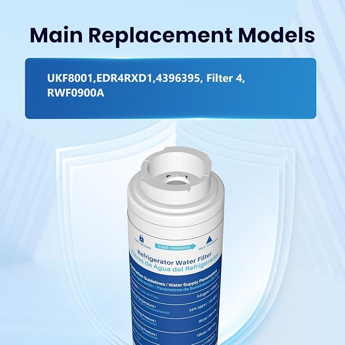 GOLDEN ICEPURE RWF0900A Replacement for MAYTAG UKF8001, Whirlpool Filter 4 EveryDrop EDR4RXD1, EveryDrop Filter 4, Whirlpool 4396395, UKF8001AXX-200, Kenmore 469006, 469992