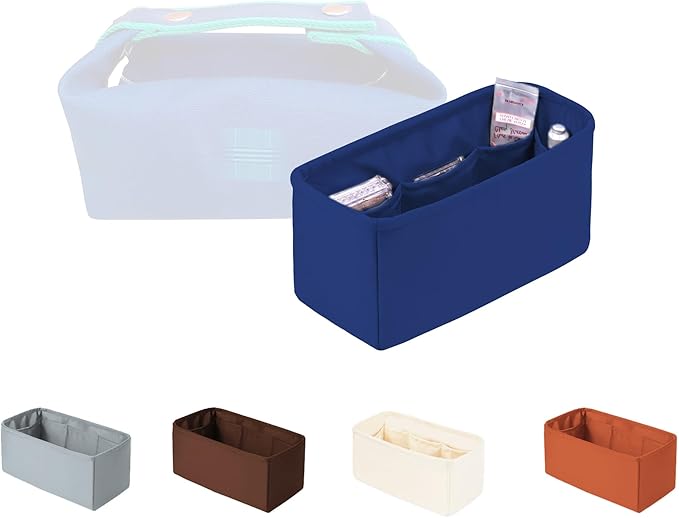 Purse Organizer Insert for Bride A Brac GM, Lightweight & Portable Handbag Organizer, Satin Bag Insert with Practical Pockets, Bag Accessories for Women Luxury Handbags(Blue zellige, GM)