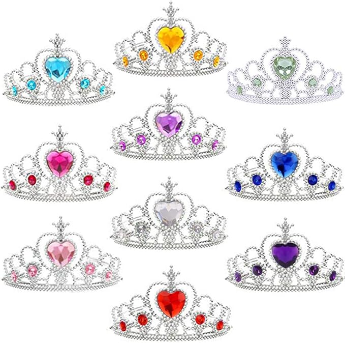 10Pcs Princess Dress up Tutu Crown Accessories Tiara Ballet Tutu Skirt for Girls Costume Party Favors