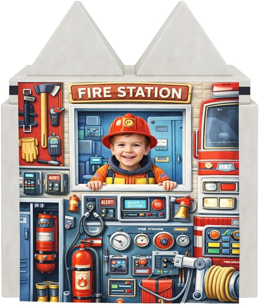 Foam Play Couch Panels - Firefighter Fire Station Theme,Soft Sofa Accessories,Modular Play Panels,33.5x37 Inches