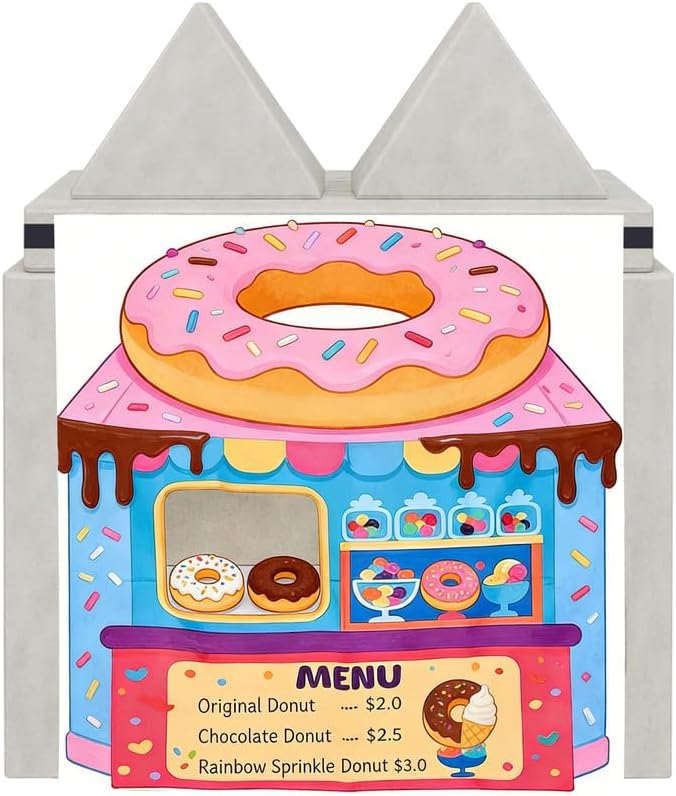 Play Couch Panels – Donut Shop Foam Modular Sofa Panels with Adjustable， Soft Couch Accessories for Creative Arrangements， 33.5×37in