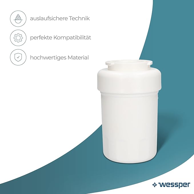 Wessper® Aqua Crystalline Fridge Freezer Water Filter Replacement for General Electric GE Smartwater: MWF GE MWF MWFA MWFAP MWFDS MWF-INT MWFP GWF GWF01 GWF06 GWFA GWFDS 53-WF-07GE WF07 101057A