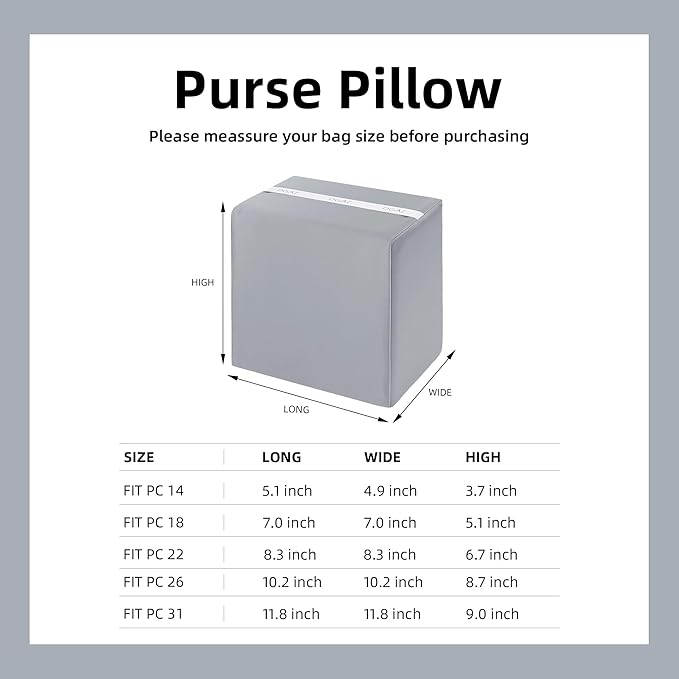 DGAZ Purse Pillow Shaper Insert For picotin Bags,Luxury Handbag Tote Shapers, Memory Foam(Bleu pale,PC18)