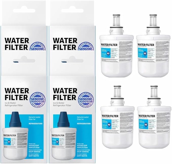HAFCU1/XAA - HAFIN2/EXP Water Filter Replacement – Compatible with DA29-00003B DA29-00003F DA29-00003G – Carbon Block Filtration – Fresh Water & Ice – 24 Month Life 4 PACK