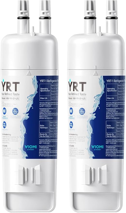YRT EDRIRXD1 Replacement for Everydrop Filter 1, W10295370A, WHR1RXD1, Kenmore 46-9081, 46-9930, Ice & Water Filter Replacement, NSF/ANSI 372&53&42 Certified, Refrigerator Water Filter (Pack of 2)