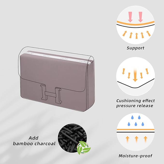 DGAZ Bag Pillow Shaper Insert for Luxury Handbags, Silky Pillow Shaper for Hermes Constance 19/New19/24/New24 Bags（newC24,Konjac Purple）