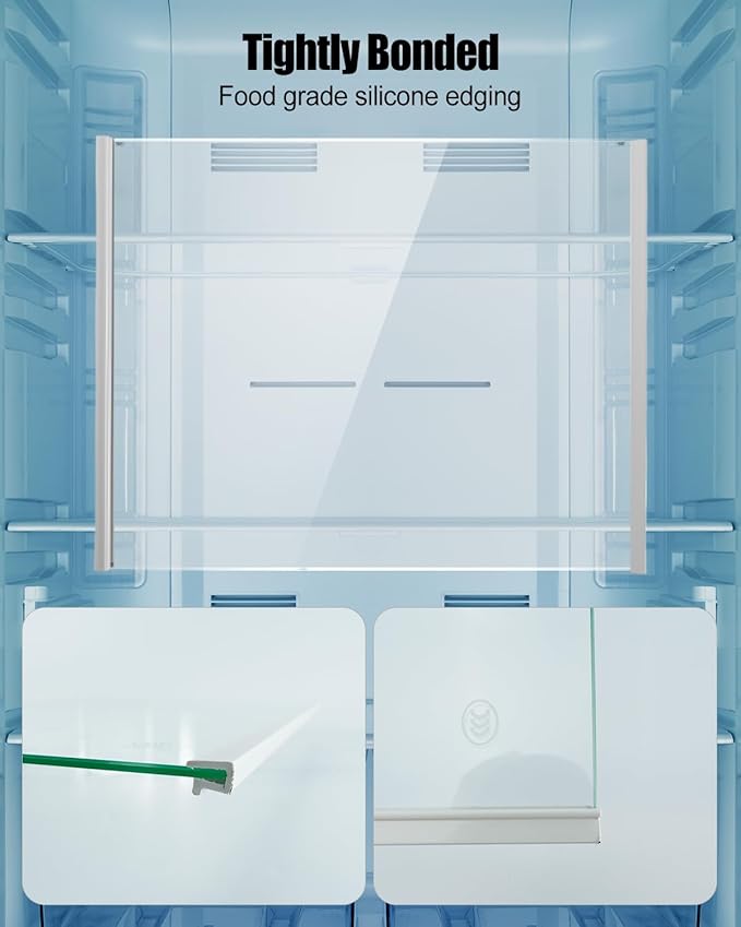 DA97-20646A Freezer Glass Shelf, Refrigerator Glass Shelf Fit for Samsung RS27T5200SR RS27T5201SR RS27T5561SR, Freezer Drawer Bottom Refrigerator Shelf