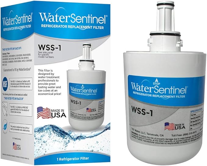 WaterSentinel WSS-1 Refrigerator Replacement Filter: Fits Samsung HAF-CU1 Filters (2-Pack),Blue