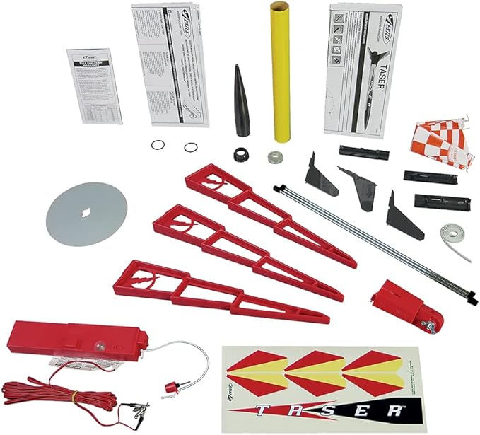 Estes 1491 Taser Rocket Launch Set, Beginner Flying-Rocket-Model Building Kit for Ages 10+, Includes Launch Pad System