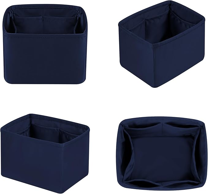 Purse Organizer Insert for Picotin 18/22, Satin Bag Organizer for Picotin Bags, Lightweight Purse Essentials for Women Luxury Handbags, Soft Touch Inner Liner with Multiple Pockets (Blue nuit, PC22)