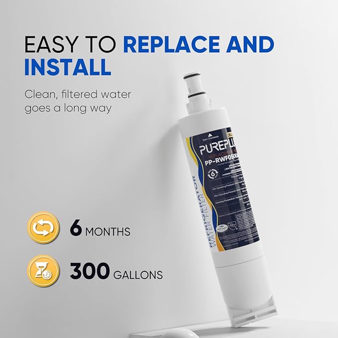 PUREPLUS 4396508 NSF 401 & 473 & 53 & 42 Certified Refrigerator Water Filter, Replacement for EDR5RXD1, EveryDrop Filter 5, 4396510, 4392857,Kenmore 46-9010,9085,LC400V,WF-NLC240V,RFC0500A,WF285,2Pack