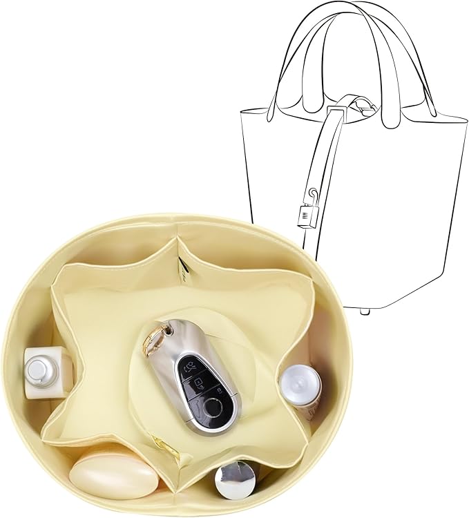 Silky Bag Insert Fit for Hermes Picotin 18/22, Silky Purse Organizer, Lightweight and Silk Touch (Fits PC22, Jaune Poussin)