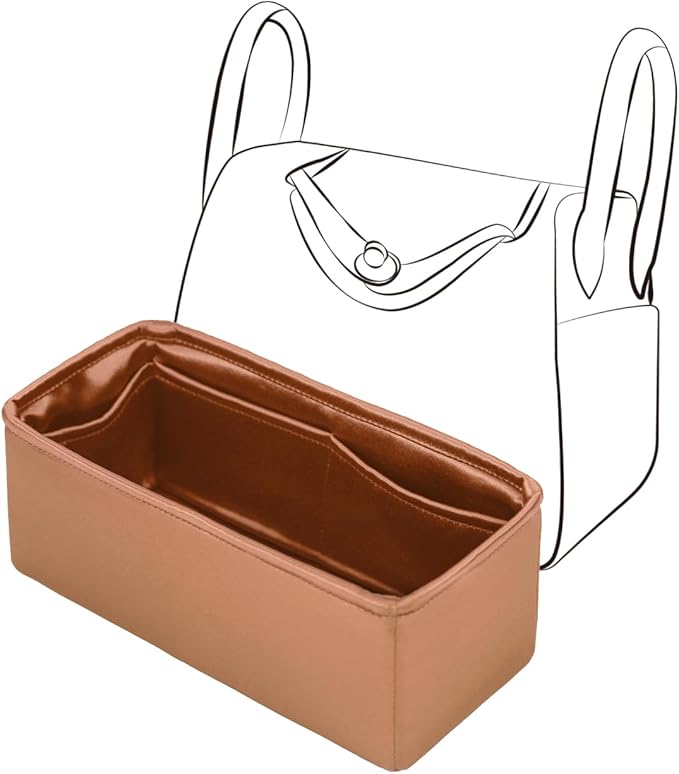 Silky Bag Insert Fit for Hermes Lindy 19/26, Silky Purse Organizer, Lightweight and Silk Touch (Fits Lindy 26, Gold)