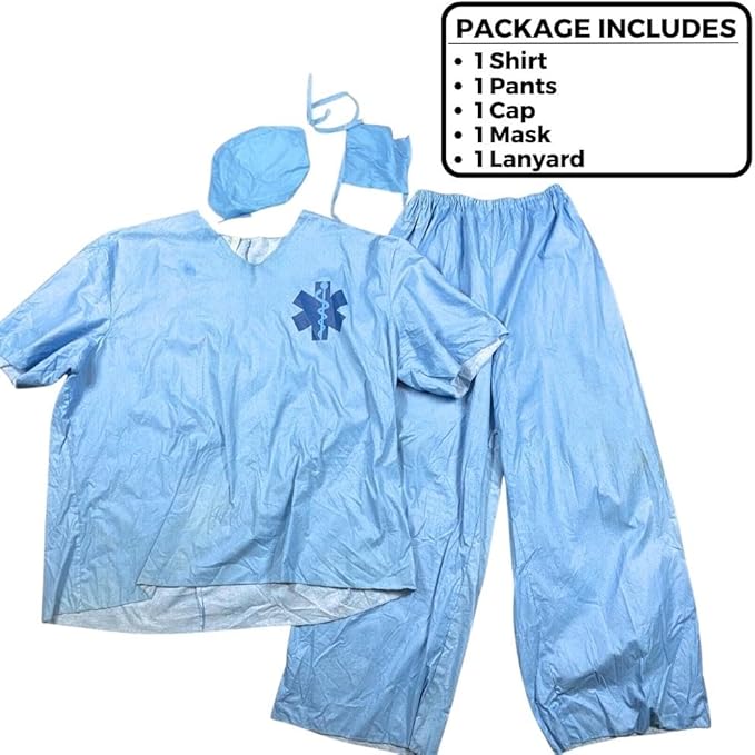 Doctor MD Costume Set - Standard Size - Includes Shirt, Pants, Cap, Mask, & Lanyard - Perfect Outfit for Any Formal Parties, Cosplays, Halloween Costumes, Dress ups and other Themed Events