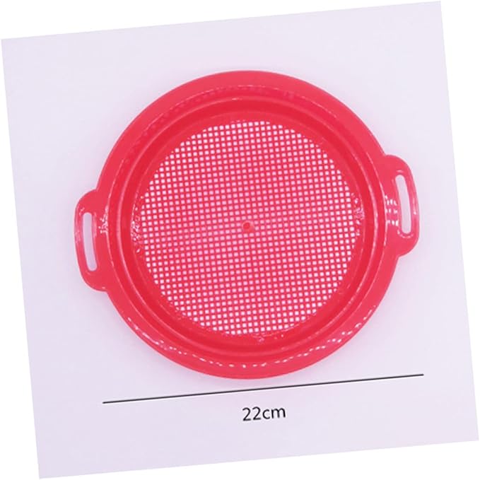 BESPORTBLE 4pcs Plastic Beach Sand Sieve for Lightweight and Sifters in Red Yellow Blue Green Outdoor Sandbox and Beach Play Accessories