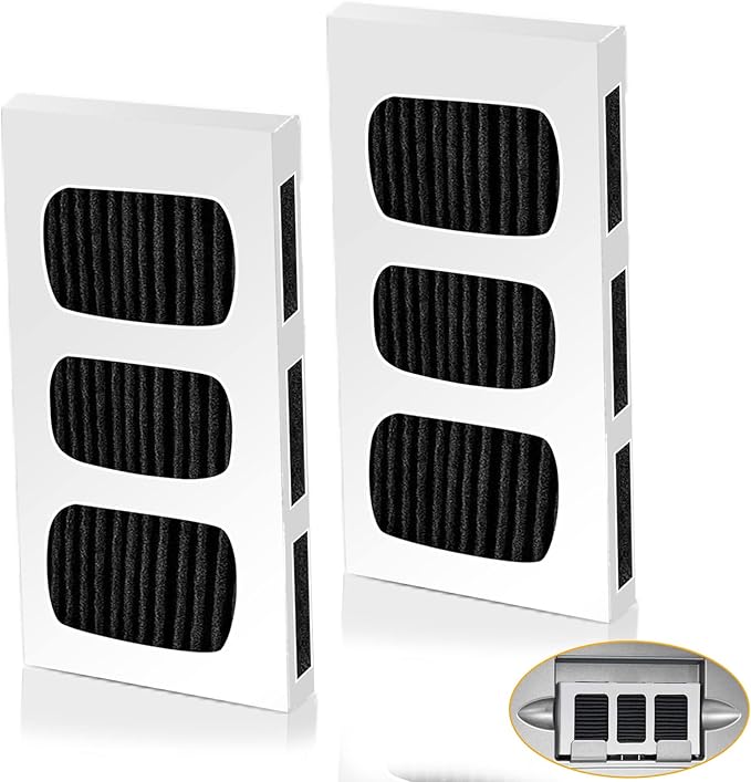 Refrigerator Air Filter, 2 Pack Pure Air Ultra II Refrigerator Air Filter Activated Carbon Filter with Carbon Technology Replacement for Frigidaire PAULTRA2, Pure Air Ultra 2 to Absorb Food Odors