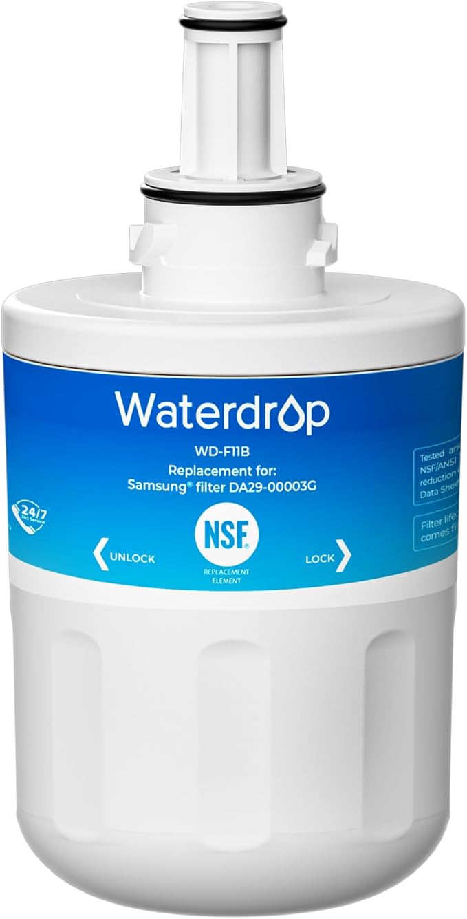 Waterdrop Replacement for Samsung® DA29-00003G, DA29-00003B, DA29-00003A, Aqua-Pure Plus, HAFCU1, RFG237AARS, FMS-1, RS22HDHPNSR, RSG257AARS, WSS-1 Refrigerator Water Filter, 1 Filter