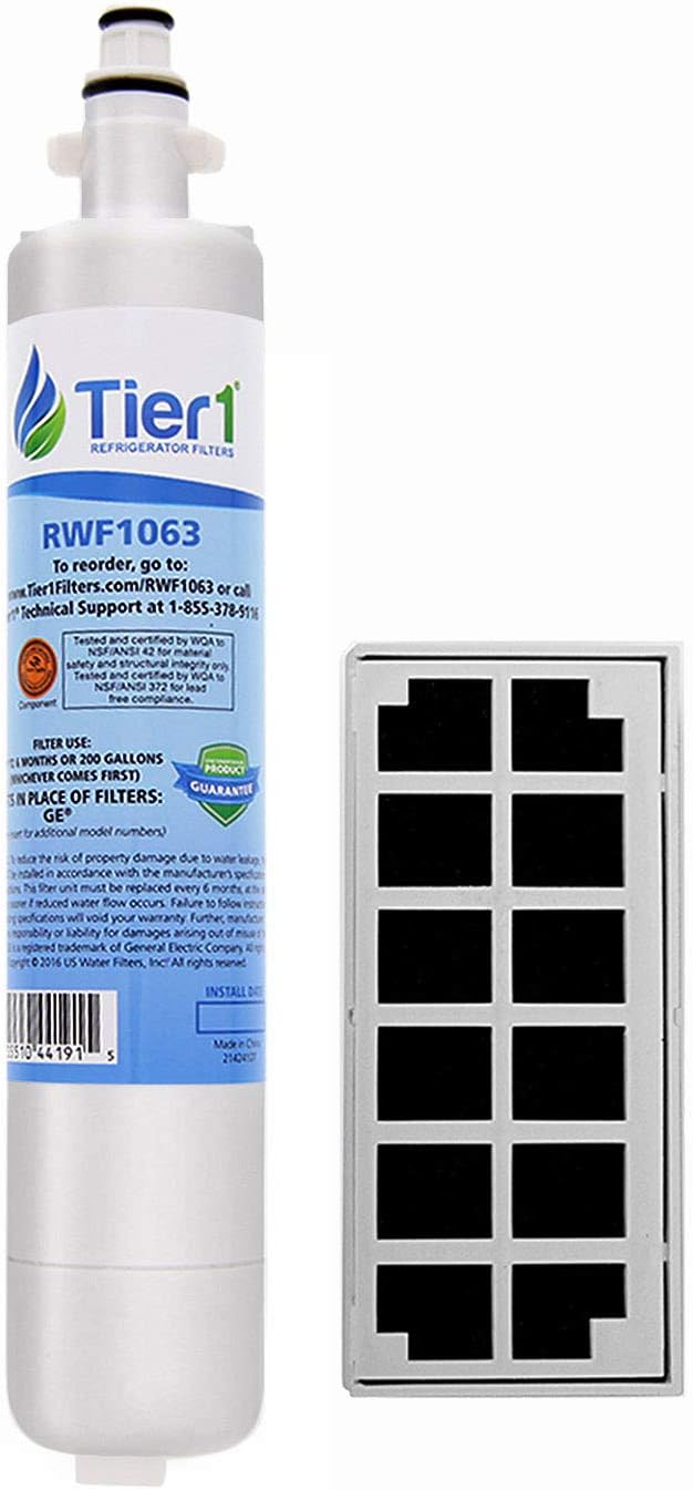 Tier1 RPWF Refrigerator Water & Air Filter Combo | Replacement for GE RPWF (NOT RPWFE), WSG-4, MPF15350, DWF-36, R-3600, OPFG3-RF300, RWF3600A, WD-RPWF, WF277, ODORFILTER, Fridge Filter
