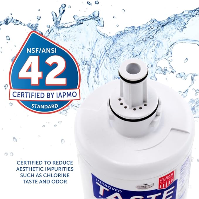 Clear Choice Taste Filter Replacement for Samsung DA29-00003G DA97-06317A Refrigerator Water Filter Compatible with DA97-06317A, NSF/ANSI 42 Certified, Box of 6, Made in the USA