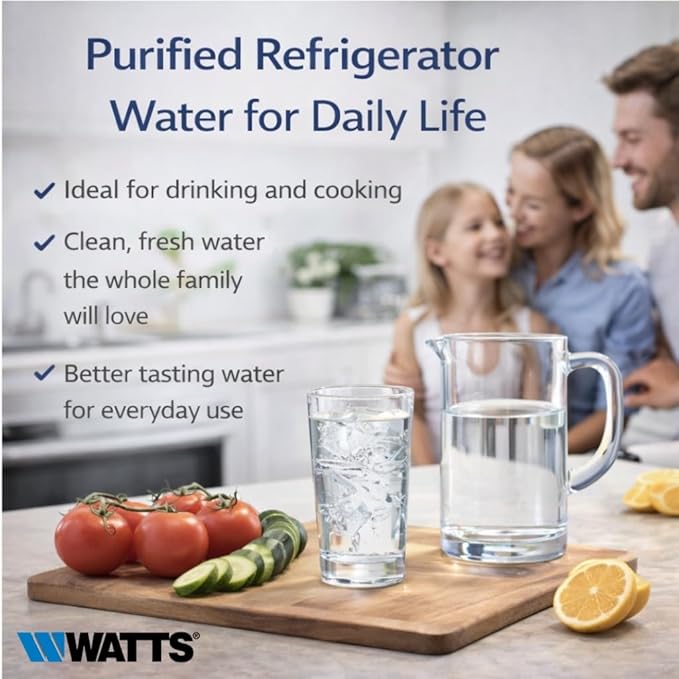 Watts L-4 LG Refrigerator Water Filter Replacement Cartridge, Compatible with ADQ36006101, 6-Month/300 Gallon Life, Reduces Lead, Chlorine, Taste & Odor, NSF Certified
