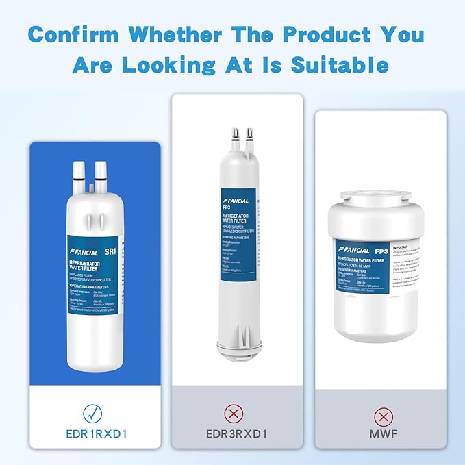 Fancial Refrigerator Water Filters Replacement for Whirlpool, Maytag, KitchenAid-Compatible with EDR1RXD1,W10295370A, Filter 1, WHR1RXD1,6-Month Long Life,two-pack
