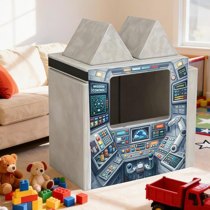 Foam Play Couch Panels - Astronaut Mission Control Theme,Soft Sofa Accessories,Modular Space Exploration Play Panels,33.5x37 Inches