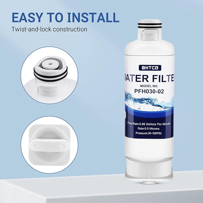 Water Filter for Samsung RF23BB8600QLAA/ RF30BB6600QLAA/ RF30BB660012AA/ RF30BB6200QLAA/ RF29BB8600QLAA/RF29BB860012AA/ RF30BB620012AA Refrigerator Replacement - 2 PCS