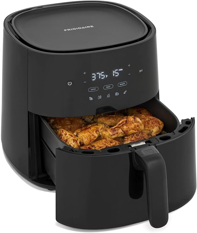 Bundle of Frigidaire EPTWFU01 Water Filtration Filter, 1 Count, White + Frigidaire 3 in 1 Air Fryer - 5.3 Qt Capacity - 5 Preprogrammed Recipes, Black
