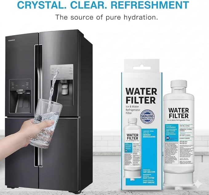 HAF-QIN/EXP DA97 Water Filter Replacement – Compatible with DA97-17376B – Carbon Block 99% Contaminant Reduction – Fresh Water & Ice – 24 Month Life 4 PACK