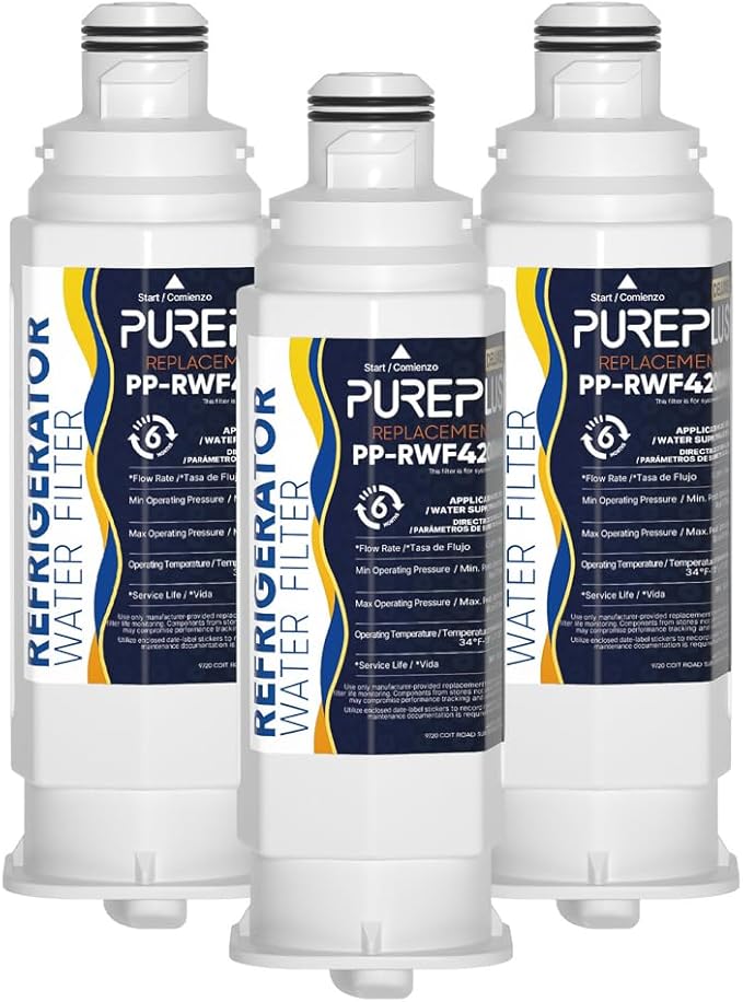 PUREPLUS Replacement for Samsung HAF-QIN/EXP,DA97-08006C,RF28R7351SG,RF28R7201SR, RF28T5001SR,RF24R7201SR,RS27T5200SR，RF23M8590SG,Refrigerator Water Filter,Reduces PFOA/PFOS & Chlorine,3 Pack