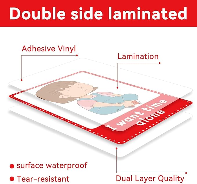90PCS Autism My Behaviour Communication Cards for Speech Delay Children and Adults Special Needs Visual Aid Language Learning Cue Card Special Ed Feelings Emotions Flash Cards for Autism Communication