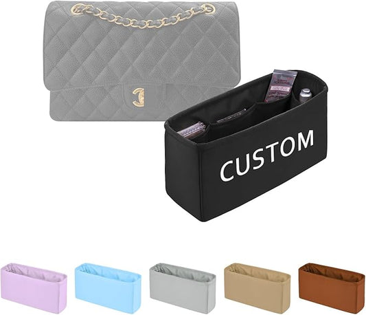 Custom Flap Bag Organizer Insert, Silky Insert Compatible with Chanel Classic Flap Bag Mini/Small/Medium/Jumbo/Maxi, Lightweight Handbag Shaper for Daily Use (Custom Color)