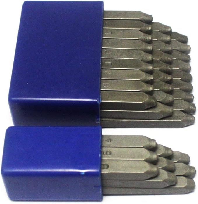 Number and Letter Stamp Set (36 Piece Punch Set/A-Z & 0-9) Industrial Grade Hardened Carbon Steel Metal - 1/16" (1.5mm) Characters - Perfect for Imprinting Metal, Wood, Plastic, Leather, More!