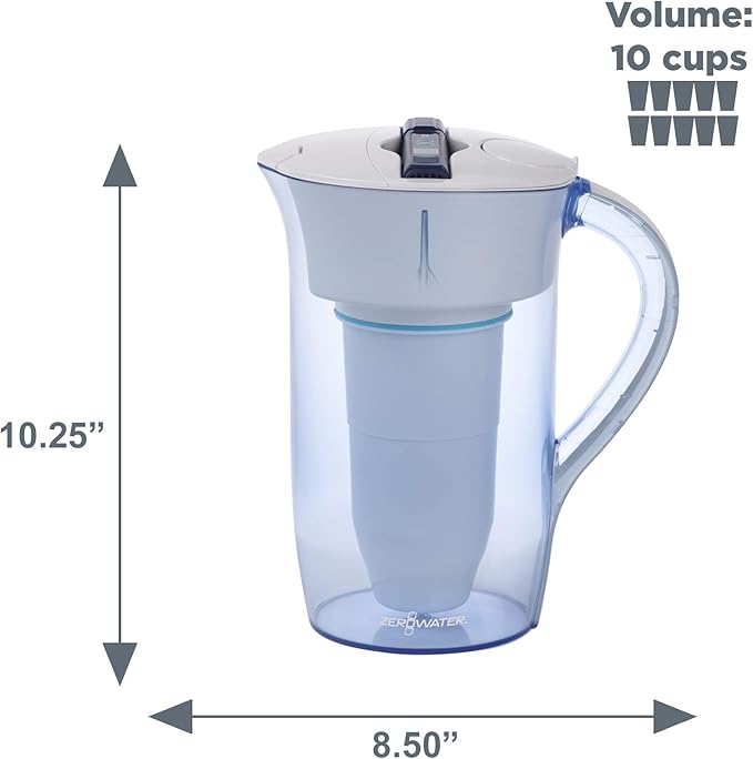 ZeroWater 10-Cup and 20-Cup 5-Stage Water Filter Pitchers/Dispensers with 0 TDS