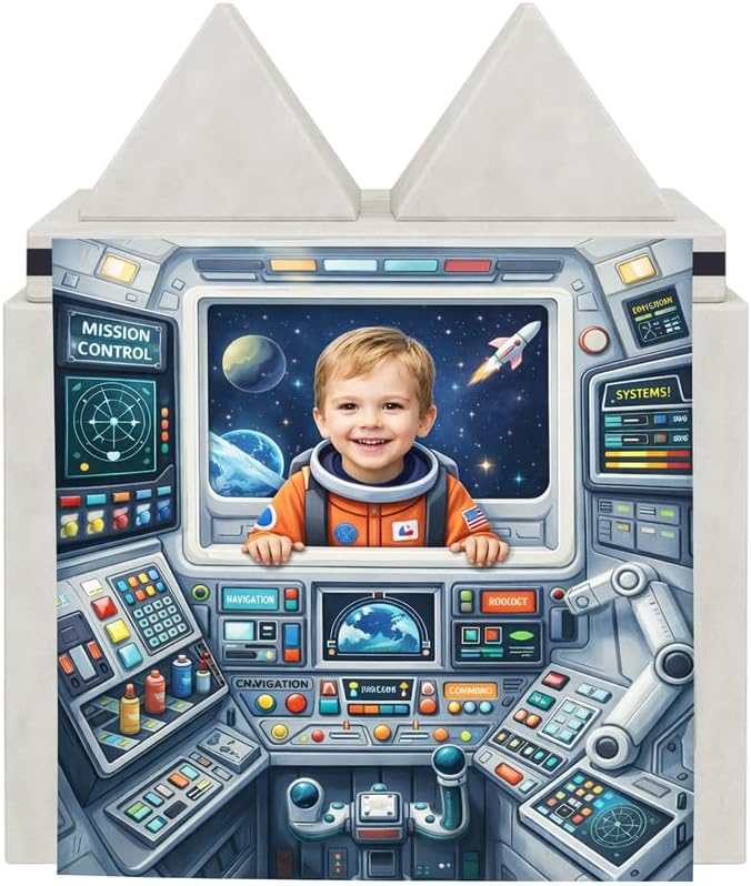 Foam Play Couch Panels - Astronaut Mission Control Theme,Soft Sofa Accessories,Modular Space Exploration Play Panels,33.5x37 Inches
