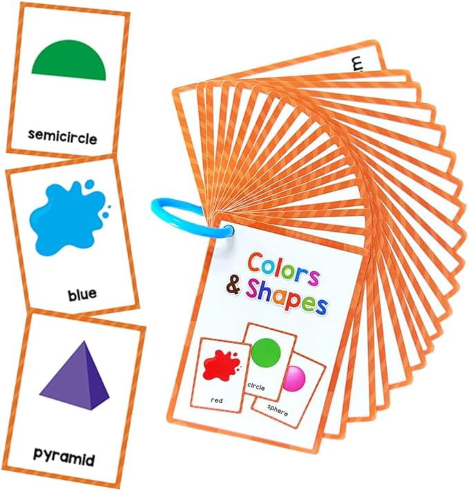Lachilly Colors and Shapes Learning Flashcards, High Frequency Words, Beginning Reading, Kindergarten, ESL Teaching Materials, Autism Learning Materials, Vocabulary Building, 20 Cards, 38 Words