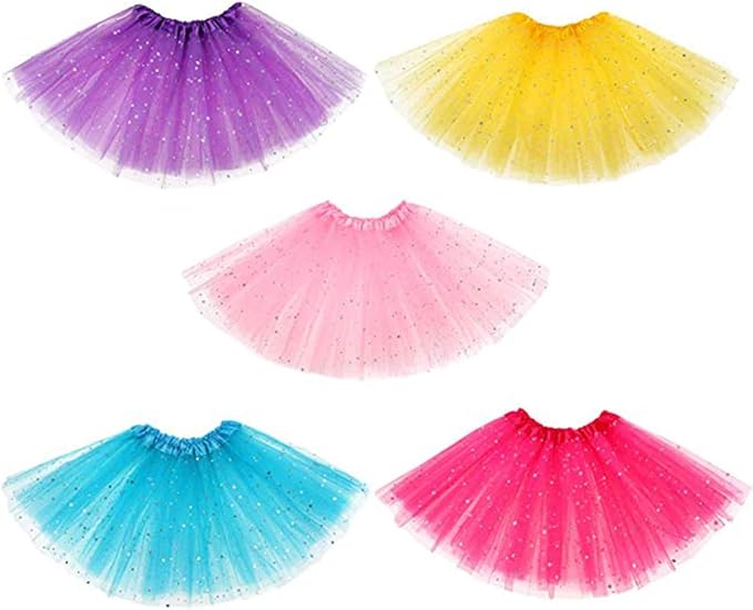 10Pcs Princess Dress up Tutu Crown Accessories Tiara Ballet Tutu Skirt for Girls Costume Party Favors