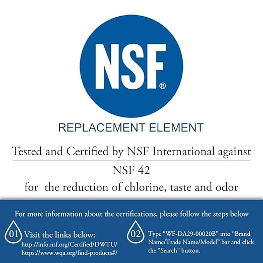 Replacement DA-29-00020B Water Filter for Samsung Refrigerators - Compatible with Samsung RF4287HARS, DA29-00020B, RF24FSEDBSR, RF31FMESBSR, RF25HMEDBSR, RS265TDRS, RH29H9000SR, RF260BEAESR