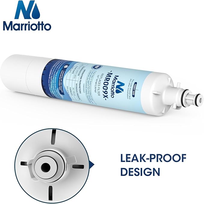 MARRIOTTO Replacement for GE® RPWFE, RPWF (Built-in CHIP) Refrigerator Water Filter, Compatible with GFE28GELDS, PFE28KELDS, PFE28KYNFS, GFD28GELDS, GYE22HMKES, GFE28GYNFS, GFD28GYNFS, Pack of 4
