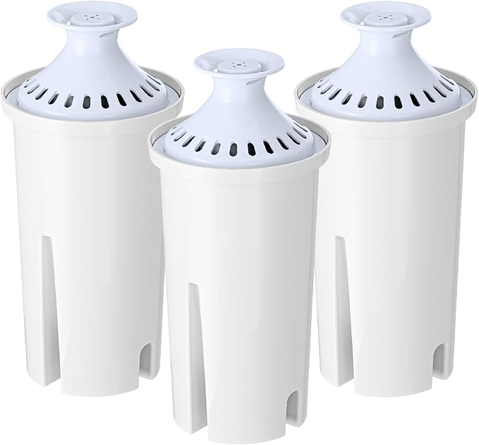 Waterdrop Alkaline Water Filter, Filter Replacement for Brita® Pitchers and Dispensers, 2 Months, Mineralized Alkaline Water, Increases Water PH, 3-pack