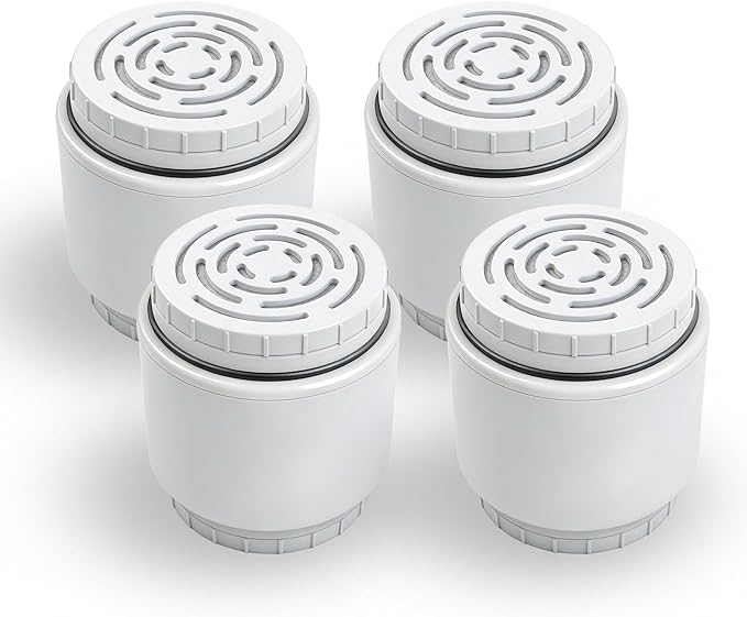 Replacement Cartridge Compatible with AquaBliss SF400 SF500, Multi-Stage Shower Water Filter, Helps Soothes Dry Itchy Skin (4 Packs)